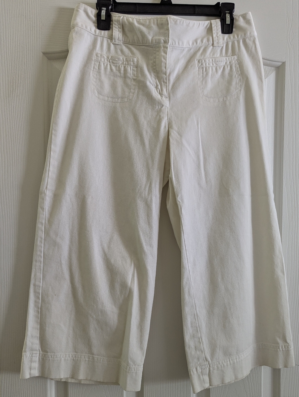 Rafaella Cream Wide-Leg Crop Jeans